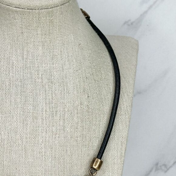 Chico's Colorful Beaded Gold Tone Black Cord Statement Necklace ✨ - Picture 4 of 14